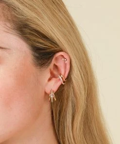 Astrid & Miyu New In Illusion Crystal Triple Hoops In Gold 9 Astrid & Miyu New In Illusion Crystal Triple Hoops In Gold