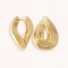 Astrid & Miyu Molten Wave Medium Hoops In Gold New In 1 Astrid & Miyu Molten Wave Medium Hoops In Gold New In