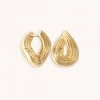 Astrid & Miyu Molten Wave Small Hoops In Gold