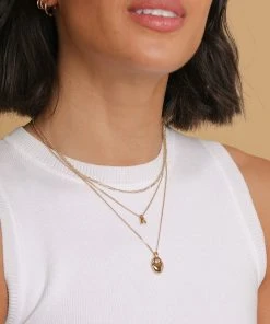 Astrid & Miyu Figaro Chain Necklace In Gold New In