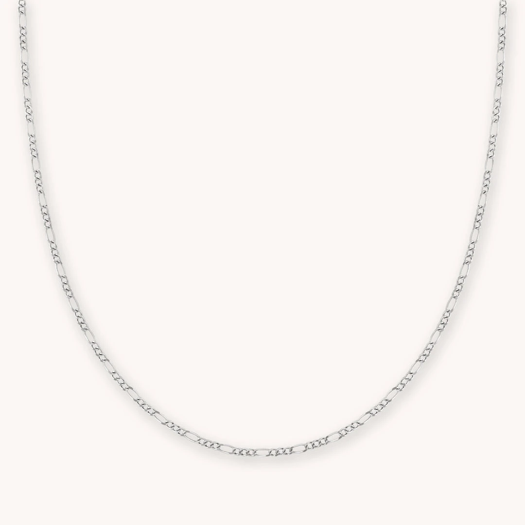 Astrid & Miyu New In Figaro Chain Necklace In Silver 3 Astrid & Miyu New In Figaro Chain Necklace In Silver