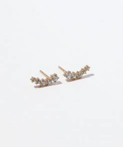 Astrid & Miyu New In Illume Crystal Climber Stud Earrings In Gold 8 Astrid & Miyu New In Illume Crystal Climber Stud Earrings In Gold