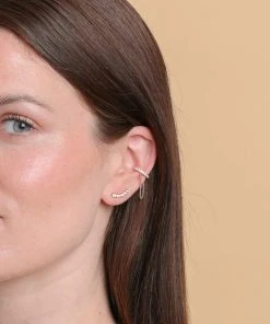 Astrid & Miyu New In Illume Crystal Climber Stud Earrings In Rose Gold