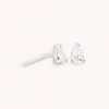 Astrid & Miyu Pear Crystal Stud Earrings In Silver 1 Astrid & Miyu Pear Crystal Stud Earrings In Silver