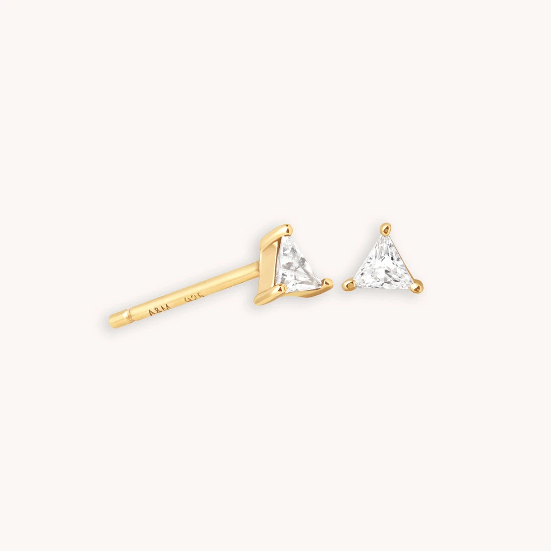 Astrid & Miyu Triangle Crystal Stud Earrings In Gold New In 3 Astrid & Miyu Triangle Crystal Stud Earrings In Gold New In