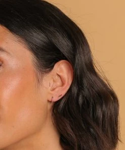 Astrid & Miyu Pink Gradient Piercing Stud In Solid Gold