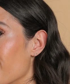 Astrid & Miyu Tsavorite Claw Set Piercing Stud In Solid White Gold New In