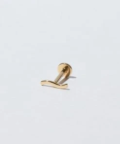 Astrid & Miyu Wave Piercing Stud In Solid Gold