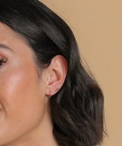 Astrid & Miyu Wave Piercing Stud In Solid Gold