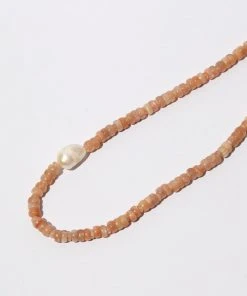 Astrid & Miyu New In Sunstone Beaded Necklace In Silver 8 Astrid & Miyu New In Sunstone Beaded Necklace In Silver
