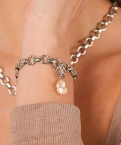 Astrid & Miyu Pearl Pendant Charm In Silver New In 11 Astrid & Miyu Pearl Pendant Charm In Silver New In