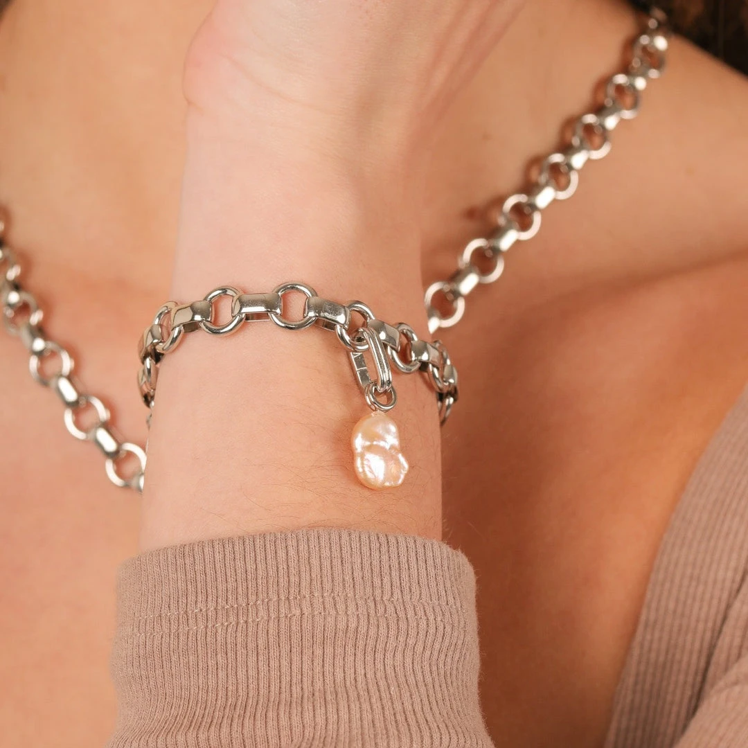 Astrid & Miyu Pearl Pendant Charm In Silver New In 7 Astrid & Miyu Pearl Pendant Charm In Silver New In