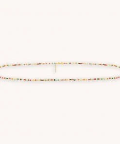 Astrid & Miyu Flow Beaded Belly Chain In Gold