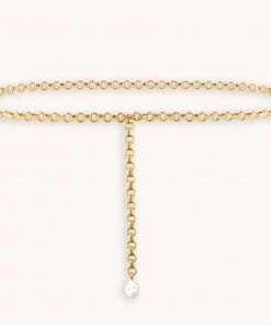 Astrid & Miyu Sales 15 Astrid & Miyu New In Serenity Pearl Belly Chain In Gold