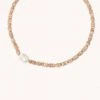 Astrid & Miyu New In Sunstone Beaded Necklace In Silver