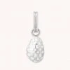 Astrid & Miyu New In Checkerboard Pendant Charm In Silver