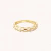Astrid & Miyu Checkerboard Dome Ring In Gold New In