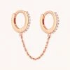 Astrid & Miyu Chain Link Huggies In Rose Gold New In