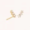 Astrid & Miyu Glimmer Crystal Climber Stud Earrings In Gold