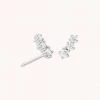Astrid & Miyu Glimmer Crystal Climber Stud Earrings In Silver