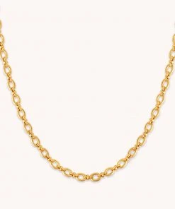 Astrid & Miyu Open Link Chain Necklace In Gold