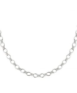 Astridandmiyu Ribbed Link Chain Necklace In Silver Sale