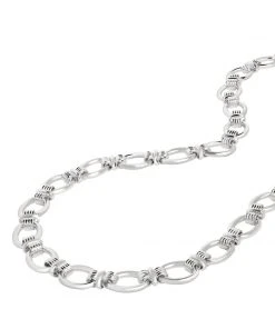 Astridandmiyu Ribbed Link Chain Necklace In Silver Sale 13 Astridandmiyu Ribbed Link Chain Necklace In Silver Sale