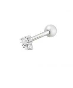 Astridandmiyu Sunbeam Crystal Barbell In Silver