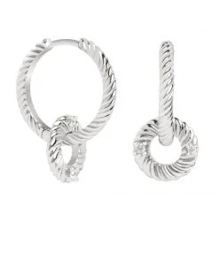 Astridandmiyu Sale Luminous Charm Hoops In Silver