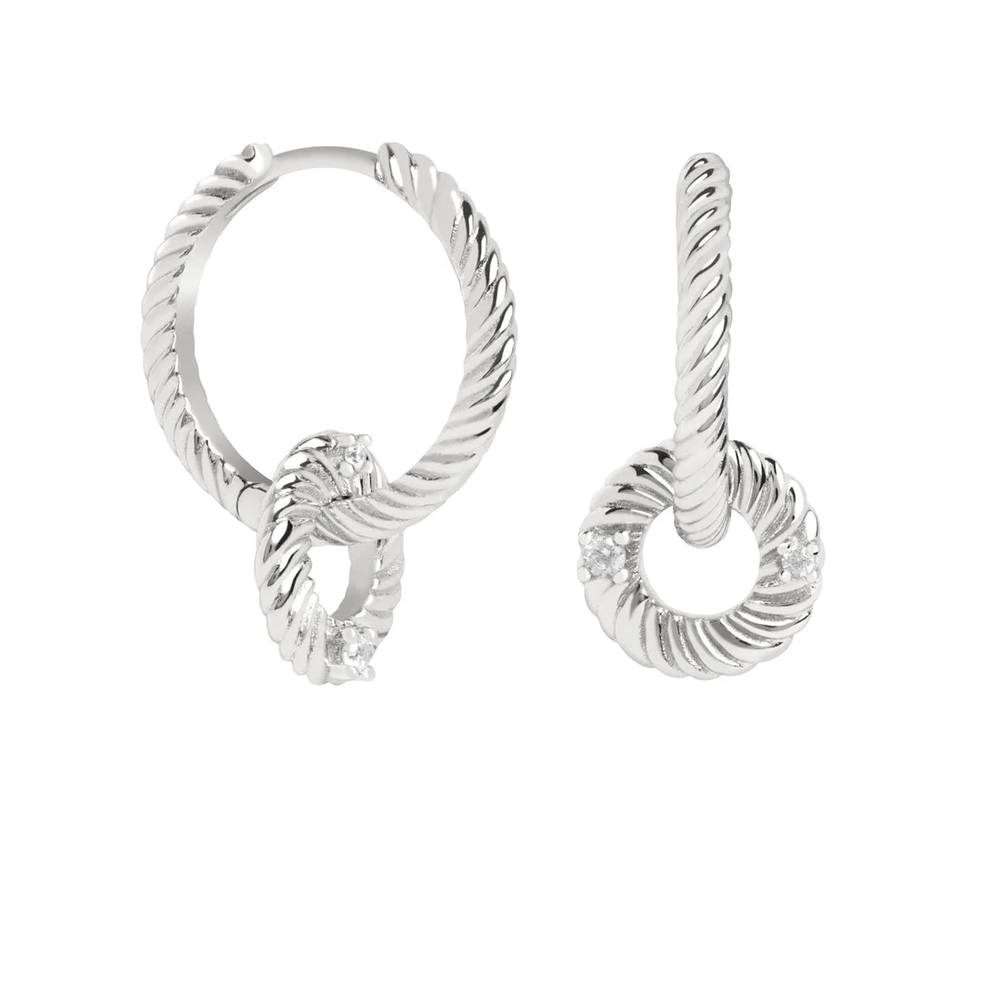 Astridandmiyu Sale Luminous Charm Hoops In Silver 3 Astridandmiyu Sale Luminous Charm Hoops In Silver