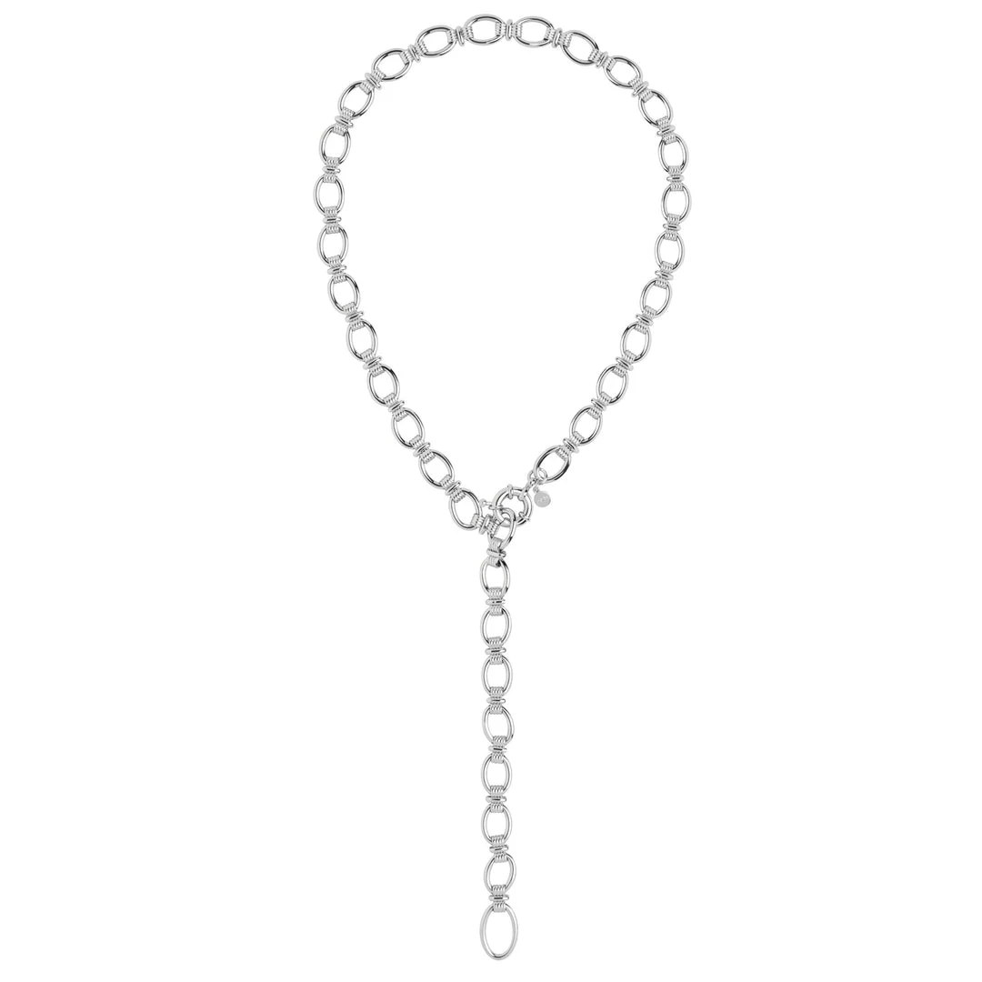 Astridandmiyu Ribbed Link Chain Necklace In Silver Sale 5 Astridandmiyu Ribbed Link Chain Necklace In Silver Sale