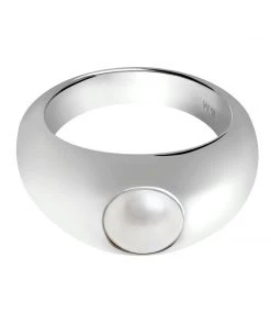 Astridandmiyu Illume Pearl Dome Ring In Silver