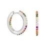 Astridandmiyu Iridescent Hoops In Silver Earrings