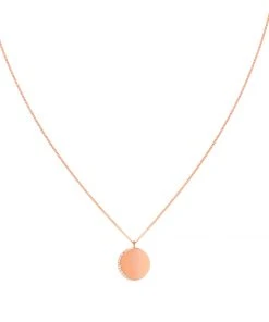 Astridandmiyu Necklaces Crystal Crescent Pendant Necklace In Rose Gold