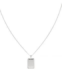 Astridandmiyu Etched ID Necklace In Silver