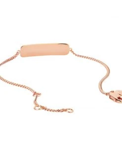 Astridandmiyu Etched ID Bracelet In Rose Gold
