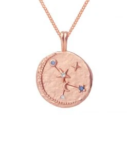 Astrid & Miyu Cancer Zodiac Pendant Necklace In Rose Gold