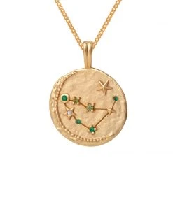 Astrid & Miyu Capricorn Zodiac Pendant Necklace In Gold