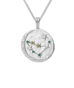 Astrid & Miyu Zodiac Necklaces Capricorn Zodiac Pendant Necklace In Silver