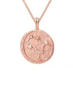 Astrid & Miyu Gemini Zodiac Pendant Necklace In Rose Gold 10 Astrid & Miyu Gemini Zodiac Pendant Necklace In Rose Gold