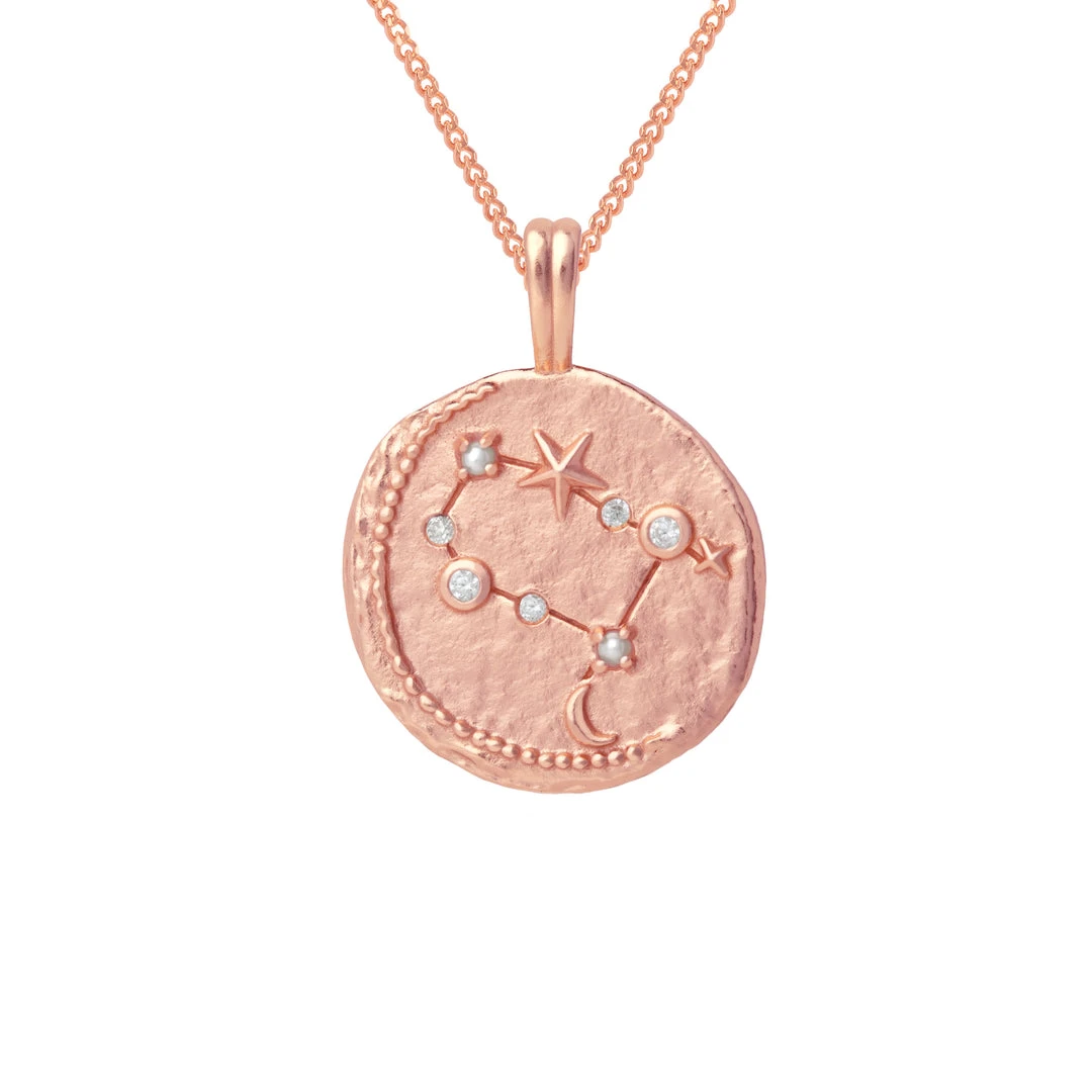 Astrid & Miyu Gemini Zodiac Pendant Necklace In Rose Gold 5 Astrid & Miyu Gemini Zodiac Pendant Necklace In Rose Gold