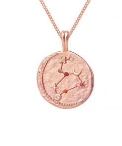 Astrid & Miyu Leo Zodiac Pendant Necklace In Rose Gold Zodiac Necklaces 11 Astrid & Miyu Leo Zodiac Pendant Necklace In Rose Gold Zodiac Necklaces
