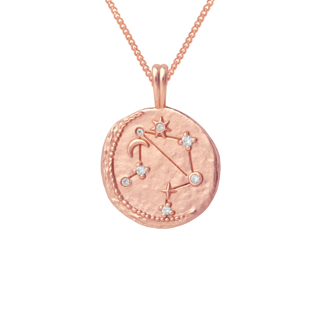 Astrid & Miyu Zodiac Necklaces Libra Zodiac Pendant Necklace In Rose Gold 5 Astrid & Miyu Zodiac Necklaces Libra Zodiac Pendant Necklace In Rose Gold