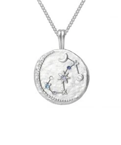 Astrid & Miyu Scorpio Zodiac Pendant Necklace In Silver