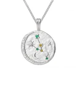 Astrid & Miyu Zodiac Necklaces Taurus Zodiac Pendant Necklace In Silver