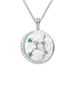Astrid & Miyu Virgo Zodiac Pendant Necklace In Silver
