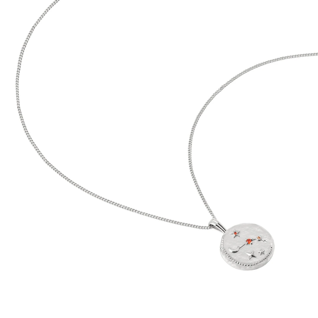 Astrid & Miyu Aries Zodiac Pendant Necklace In Silver 7 Astrid & Miyu Aries Zodiac Pendant Necklace In Silver
