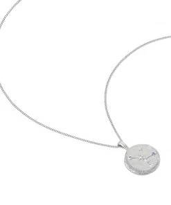 Astrid & Miyu Cancer Zodiac Pendant Necklace In Silver Zodiac Necklaces 12 Astrid & Miyu Cancer Zodiac Pendant Necklace In Silver Zodiac Necklaces