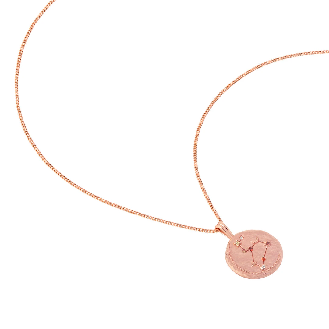 Astrid & Miyu Leo Zodiac Pendant Necklace In Rose Gold Zodiac Necklaces 7 Astrid & Miyu Leo Zodiac Pendant Necklace In Rose Gold Zodiac Necklaces