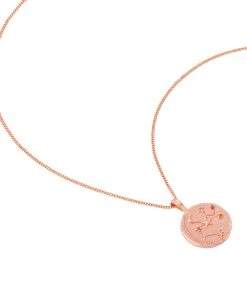Astrid & Miyu Sagittarius Zodiac Pendant Necklace In Rose Gold Zodiac Necklaces